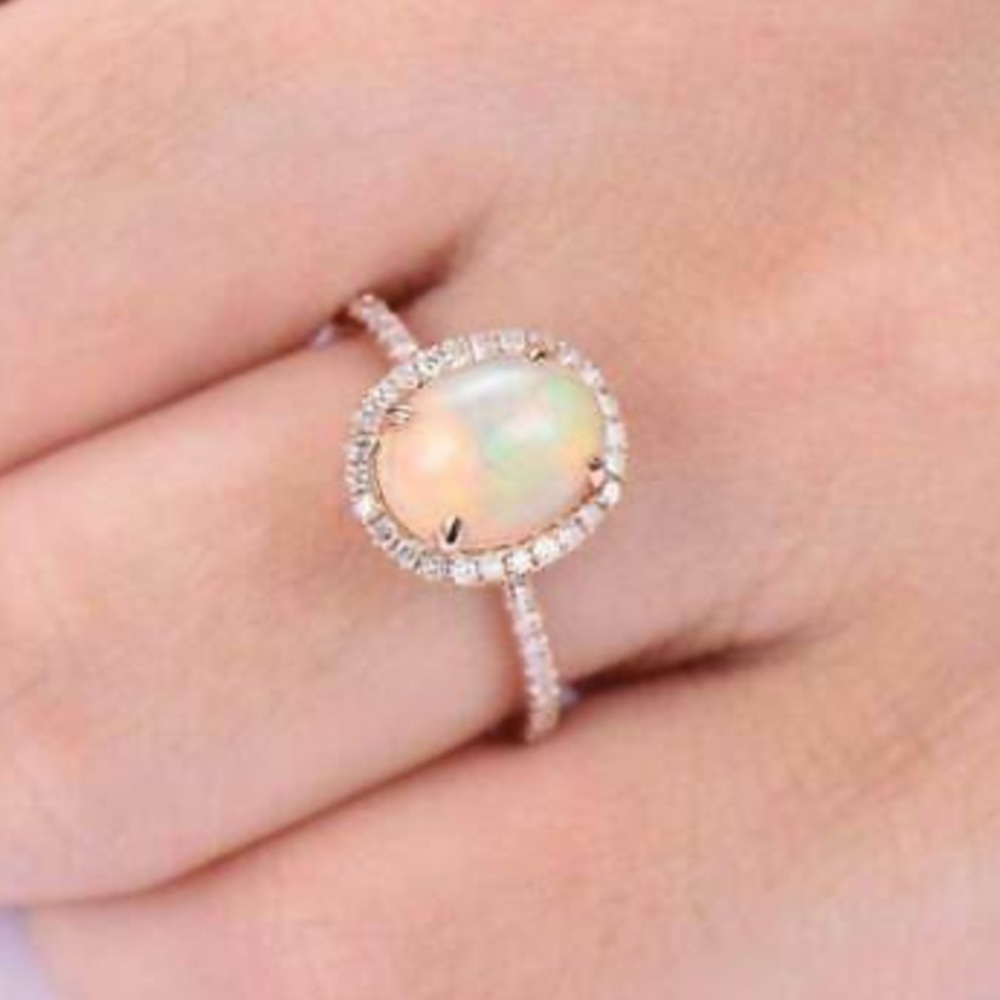 NEW Gorgeous 18k Rose Gold  Plated Fire Opal - Picture 2 of 13